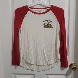 Old Navy Graphic Raglan Baseball Tee | Size Large